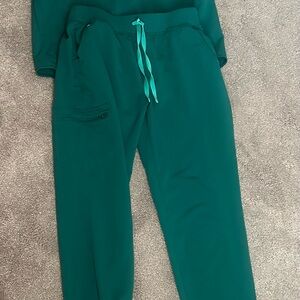 Figs Green Sweatpants Relaxed Fit Cotton Blend